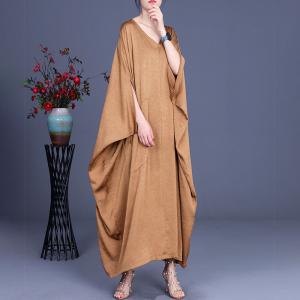 Modest Fashion Dolman Sleeves Caftan V-Neck Moroccan Dress