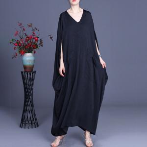 Modest Fashion Dolman Sleeves Caftan V-Neck Moroccan Dress