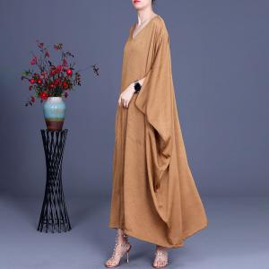 Modest Fashion Dolman Sleeves Caftan V-Neck Moroccan Dress