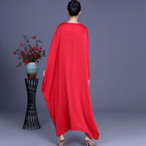 Modest Fashion Dolman Sleeves Caftan V-Neck Moroccan Dress