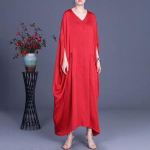 Modest Fashion Dolman Sleeves Caftan V-Neck Moroccan Dress