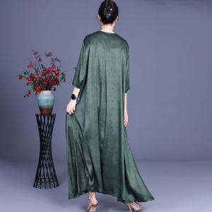 Chinese Buttons Silk Loose Cheongsam Flowing Church Outfits