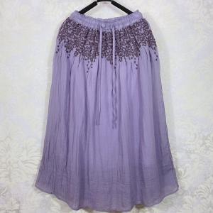 Vintage Embroidered Skirt Loose Linen Gaucho Skirt