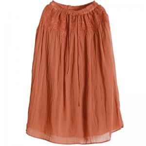 Vintage Embroidered Skirt Loose Linen Gaucho Skirt