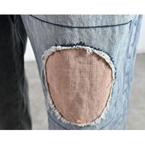 Circle Patchwork Baggy Boyfriend Jeans Womens Straight Leg Jeans