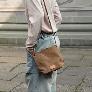 Solid Color Small Canvas Shoulder Bag