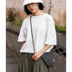 Solid Color Small Canvas Shoulder Bag