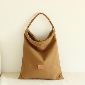 Button Up Canvas Hobo Handbag for Women