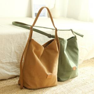 Adjustable Straps Canvas Plain Hobo Purse