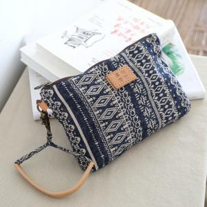 Folk Style Canvas Printed Clutch Bag