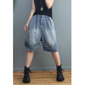 Summer Beach Denim Jorts Stone Wash Bermuda Shorts for Women