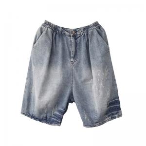 Summer Beach Denim Jorts Stone Wash Bermuda Shorts for Women