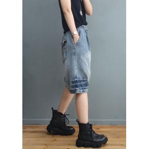 Summer Beach Denim Jorts Stone Wash Bermuda Shorts for Women