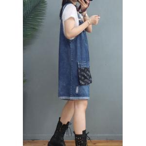 Letter Pockets Wide Leg Overall Shorts Summer Jean Rompers