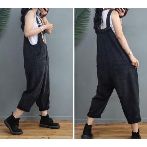 Colorful Pockets Baggy 90s Overalls Plain Korean Dungarees