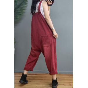 Colorful Pockets Baggy 90s Overalls Plain Korean Dungarees