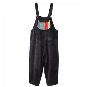 Colorful Pockets Baggy 90s Overalls Plain Korean Dungarees
