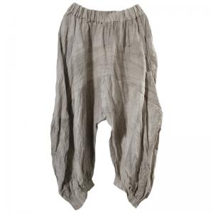 Low Crotch Linen Cropped Pants Plain Cozy Ankle Pants