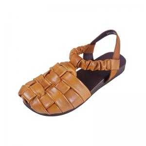 Super Cozy Gladiator Sandals Cowhide Leather T-Strap Flats