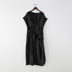 High-Waist Dark Purple Dress Loose Linen Maxi Tie Waist Dress