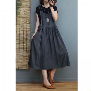 Soft Denim Summer Sundress Loose-Fit Cozy Beach Dress