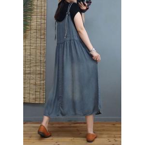 Soft Denim Summer Sundress Loose-Fit Cozy Beach Dress