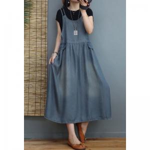 Soft Denim Summer Sundress Loose-Fit Cozy Beach Dress