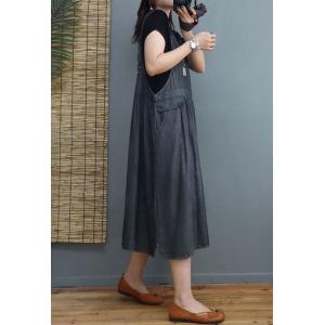 Soft Denim Summer Sundress Loose-Fit Cozy Beach Dress