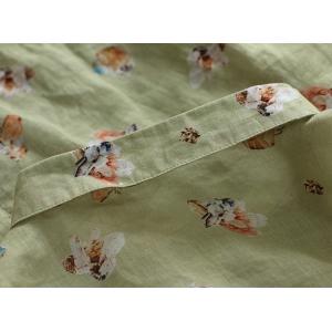 Summer Comfy Casual Shirt Linen Floral Blouse for Women