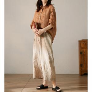 Super Comfy Linen Gaucho Pants Casual Wide Leg Pants