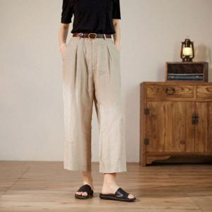 Super Comfy Linen Gaucho Pants Casual Wide Leg Pants