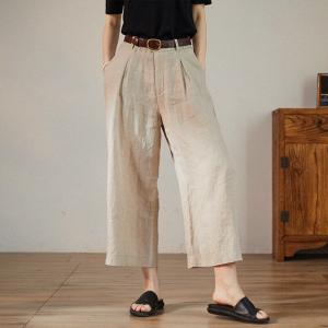 Super Comfy Linen Gaucho Pants Casual Wide Leg Pants