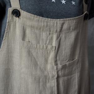 Simple Design Cotton Overalls Womens Cropped Dungarees