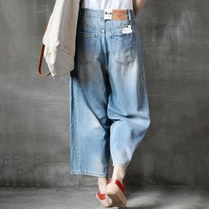 Korean Style Wide Leg Jeans 90s Light Wash Jeans for Women