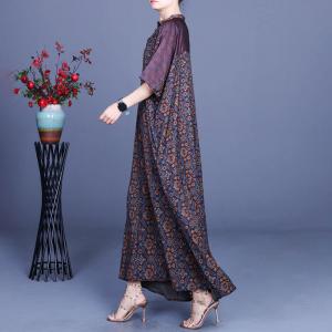 Over40 Style Modest Church Dress Plus Size Paisley Dress