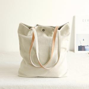 Leisure Style Plain Tote Bag Womens Canvas Shoulder Bag