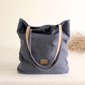 Leisure Style Plain Tote Bag Womens Canvas Shoulder Bag