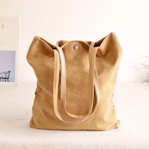 Leisure Style Plain Tote Bag Womens Canvas Shoulder Bag