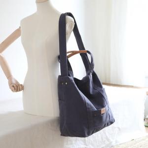 Patched Pockets Canvas Handbag 90s Casual Shoulder Bag