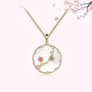 Chinese Elegant Designer Necklace Pinctada Albina Silver Necklace
