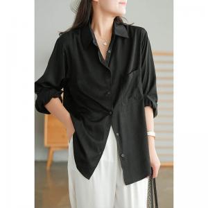 Neutral Colors Classic Oversized Shirt Long Sleeve Cotton Office Wear