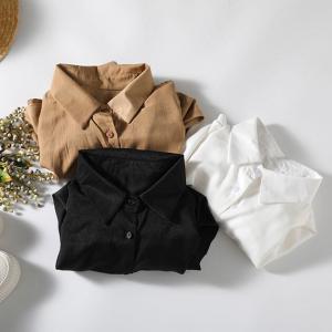 Neutral Colors Classic Oversized Shirt Long Sleeve Cotton Office Wear