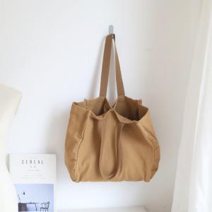 Solid Color Cotton Canvas Bag Casual Teacher Bag