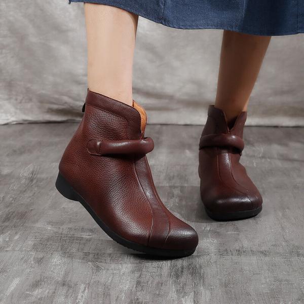 Original Design Chinese Ankle Boots Chunky Heels Breathable Shoes