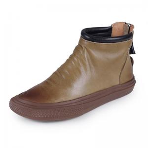 Back Zip Designer Desert Boots Women Leather Short Booties