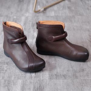 Original Design Chinese Ankle Boots Chunky Heels Breathable Shoes