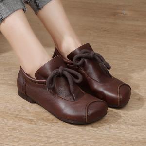 Chunky Straps Short Autumn Sandals Leather Fashion Mom Footwear