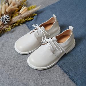 Preppy Style Student Oxford Shoes Lace Up Leather Lolita Shoes