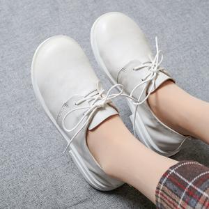 Preppy Style Student Oxford Shoes Lace Up Leather Lolita Shoes