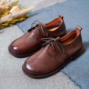 Preppy Style Student Oxford Shoes Lace Up Leather Lolita Shoes